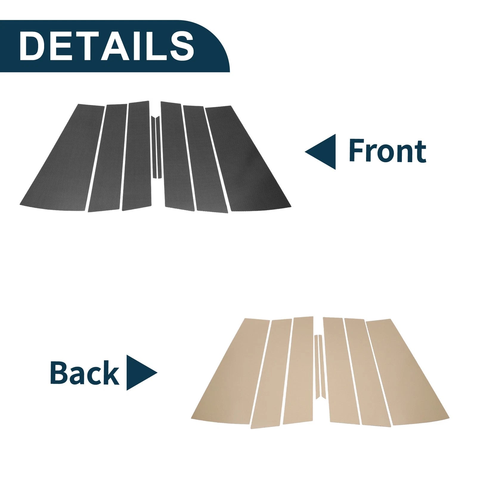 8 Pcs Door Pillar Window Trim for Honda Odyssey (2018–2023) Carbon Fiber