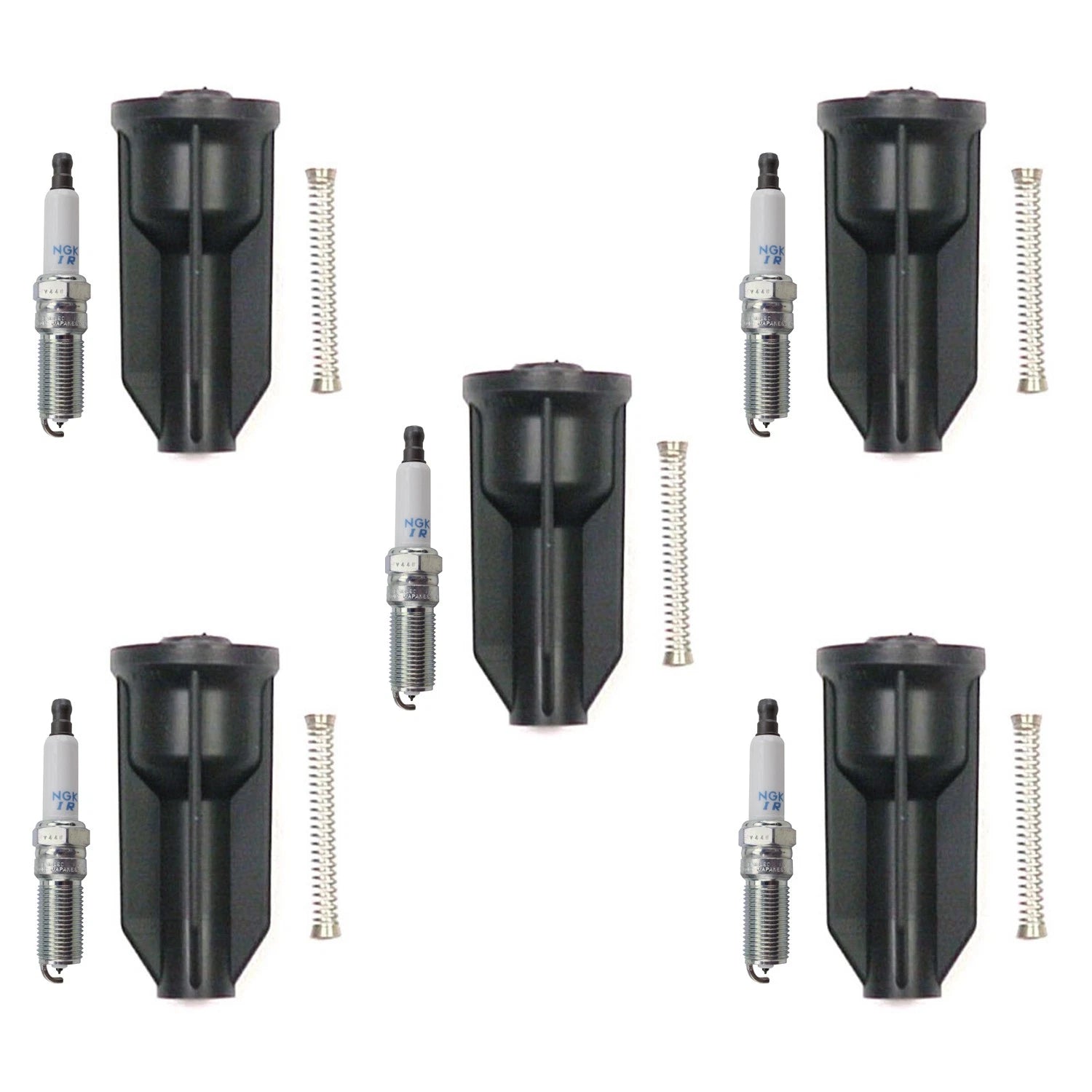 Set of 5 NGK Laser Iridium Spark Plugs & Denso Coil Boots for Canyon Colorado