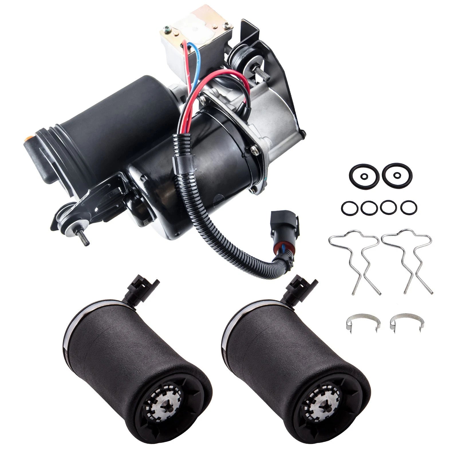 2X Rear Air Suspension Bags & Compressor for Lincoln Town Car (1990–2011)