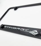 License Plate Frame Rear Black with Silver Chevy C8 Corvette Logo for Chevrolet Corvette (2020–2022)