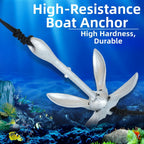 2.5kg Galvanized Foldable Steel Boat Anchor with 20m Rope for Inflatable Boats
