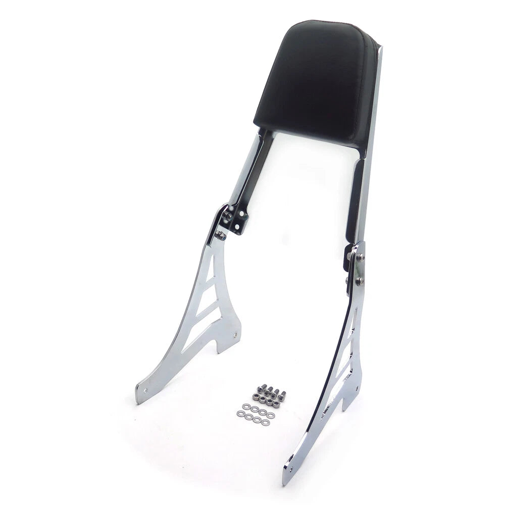 Chrome Flame Backrest Sissy Bar with Leather Pad for Harley Sportster (1200, 883)