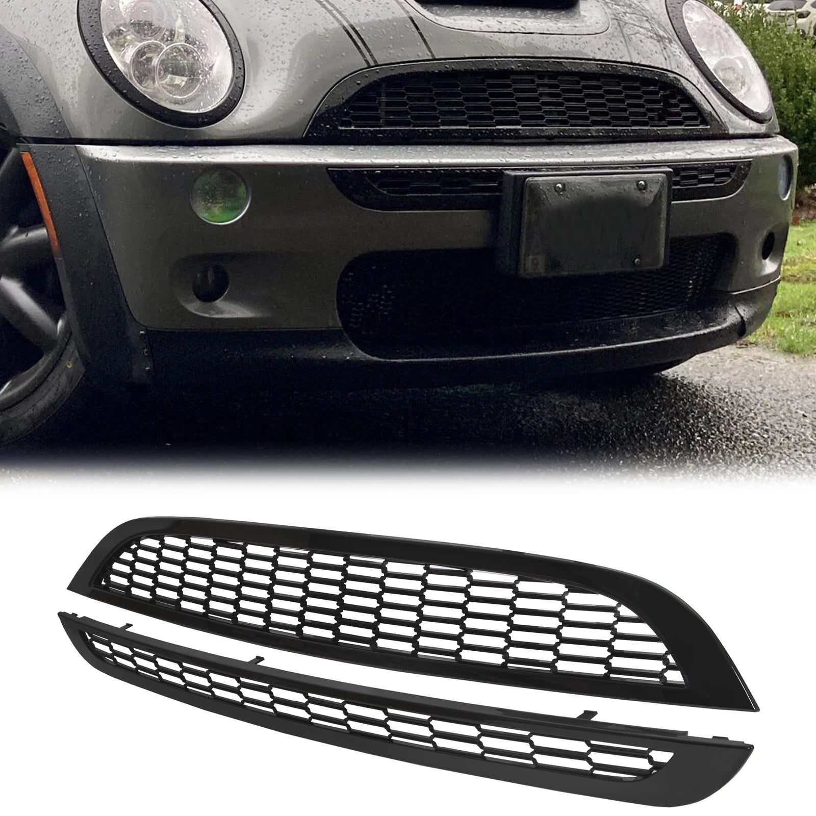Honeycomb Mesh Front Grille for Mini Cooper S R50 R52 R53 (2002–2006)