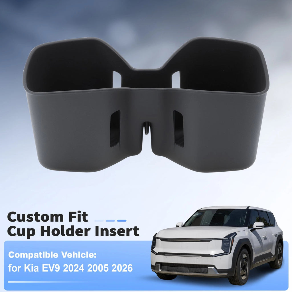 Rear Console Cup Holder Insert for Kia EV9 (2024–2026) Drink Organizer