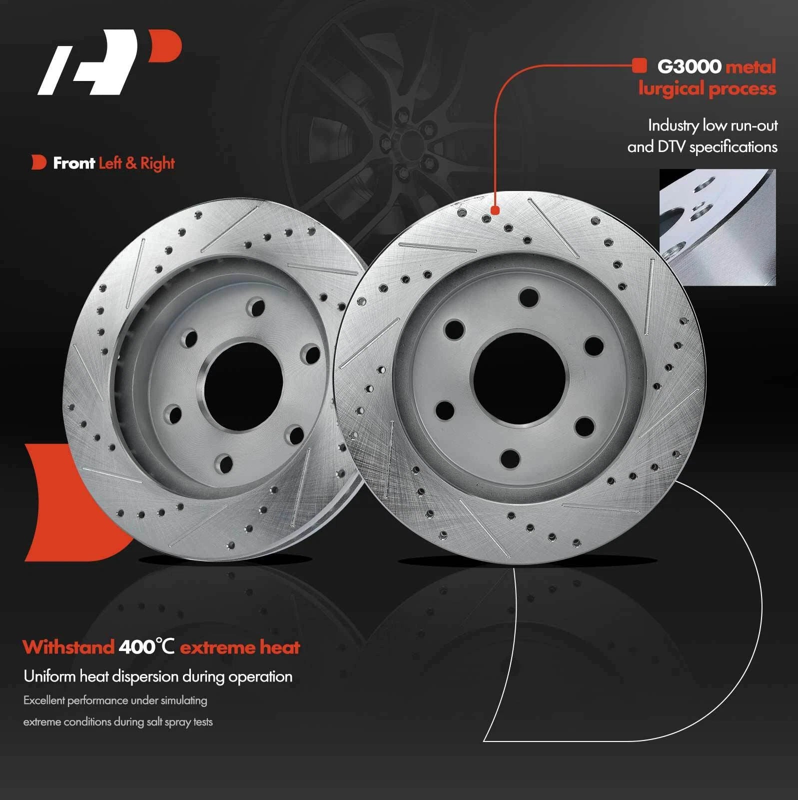Front Side Drilled Brake Rotors for Chevy Silverado 1500 (1999-2006)