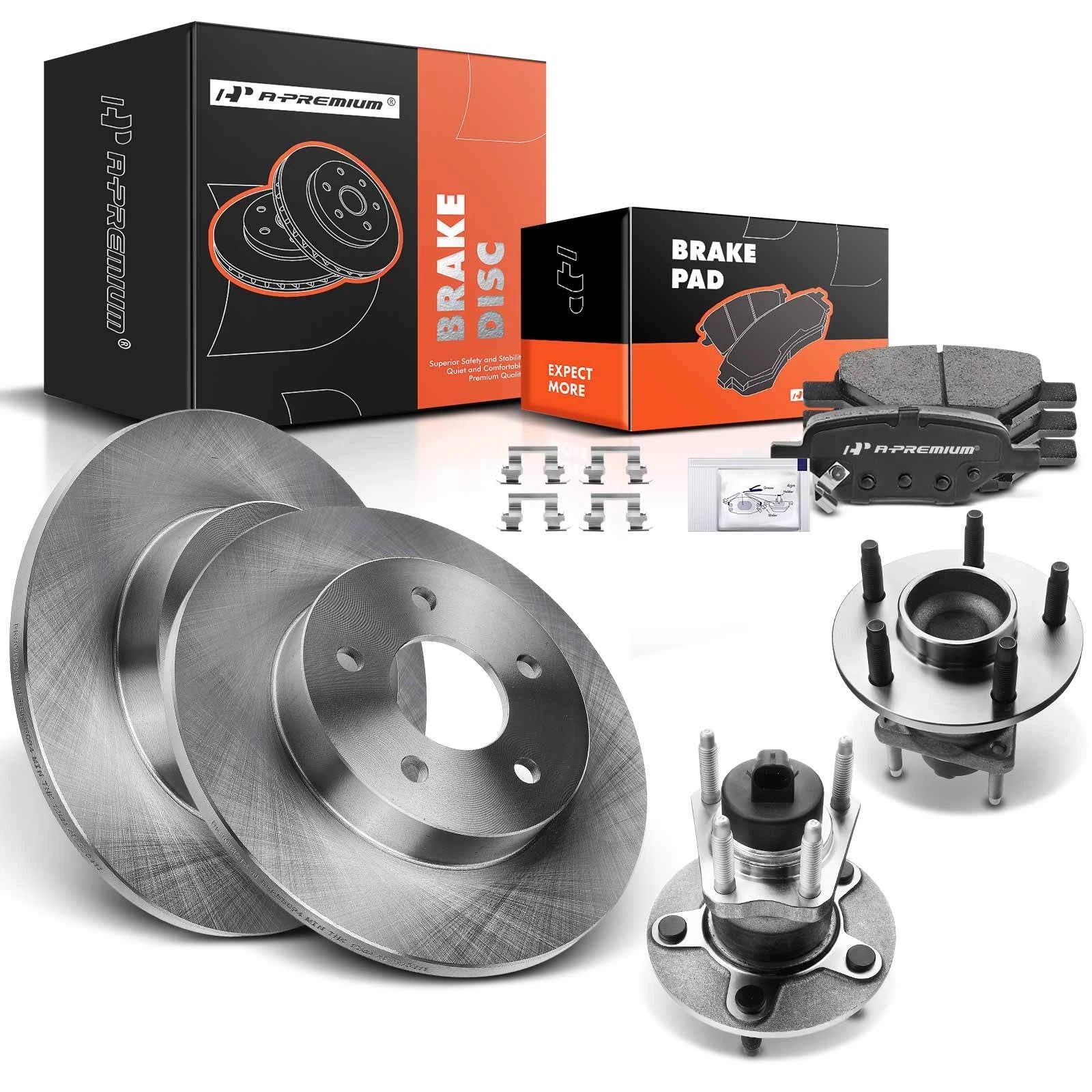 Rear Disc Rotors & Pads Set for Chevy Cobalt (2005–2008)
