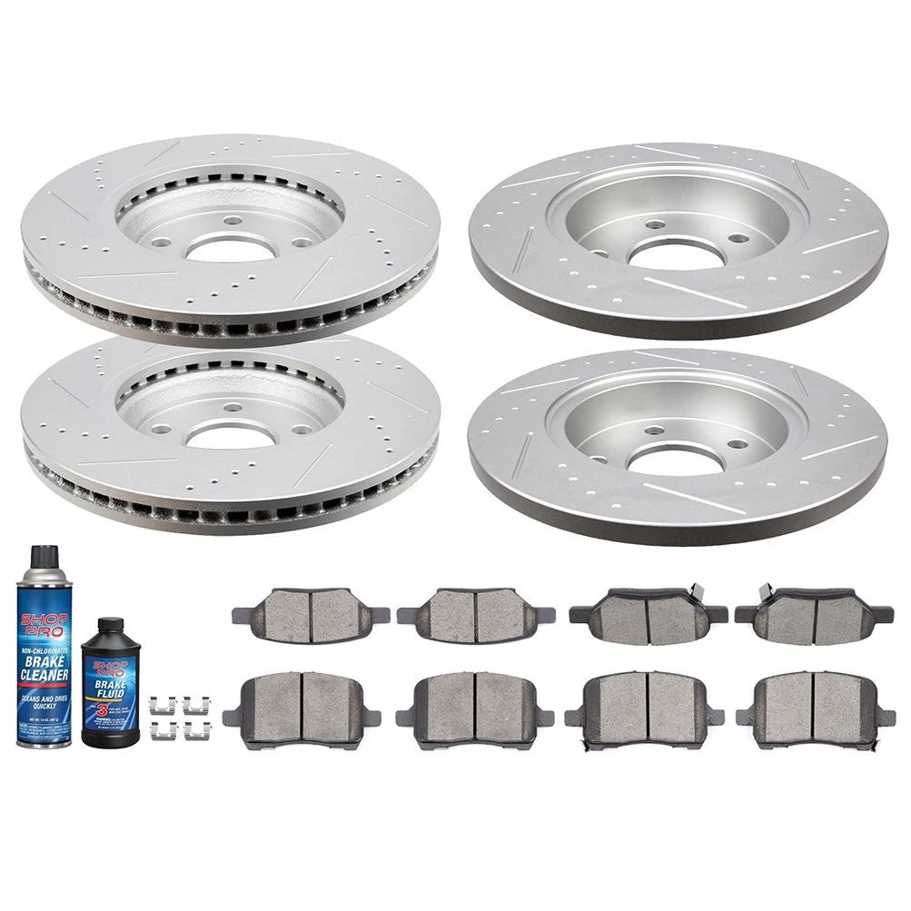 Brake Pads and Rotors Set for Chevrolet Malibu HHR (2008–2010) Drilled