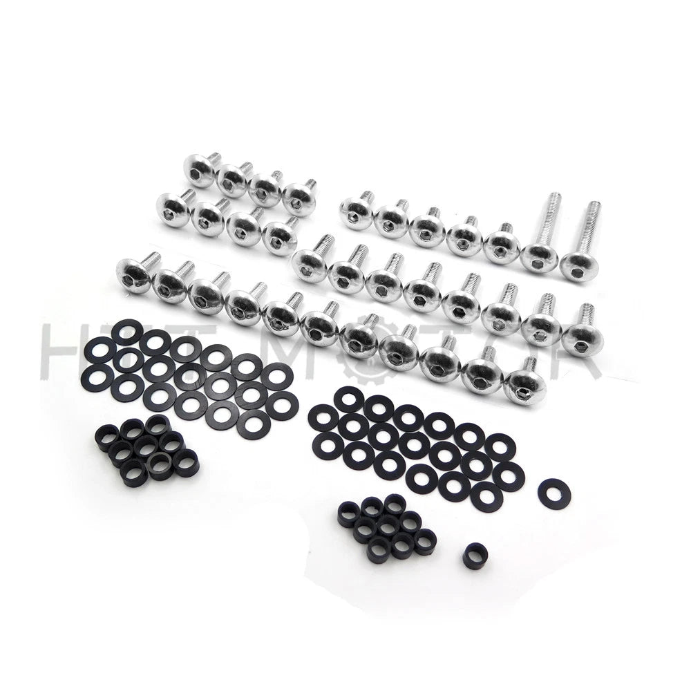 Silver Round Aluminum Fairing Bolt Kit for Suzuki Hayabusa GSXR (1999–2007)