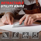 10Pcs Retractable Utility Knife Heavy Duty Lock Back Box Cutter