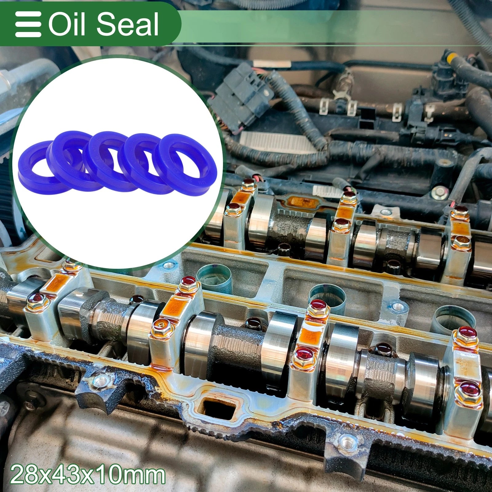 Set of 5 Oil Seal Rotary Shaft Seal 28x43x10mm High Pressure for Various Models