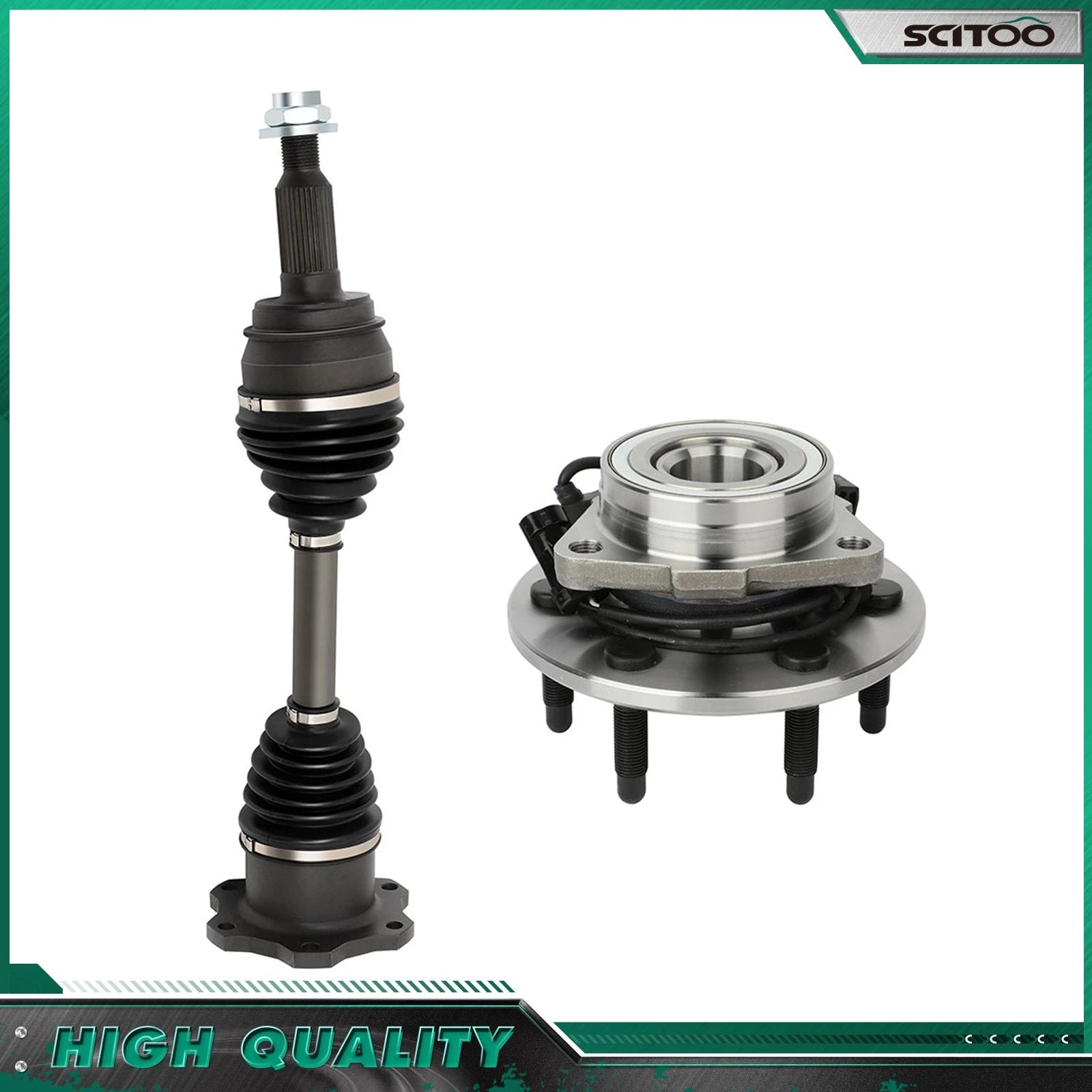 Front CV Axle Shaft + Wheel Hub Bearing for Chevrolet Tahoe (2000–2006) 4WD