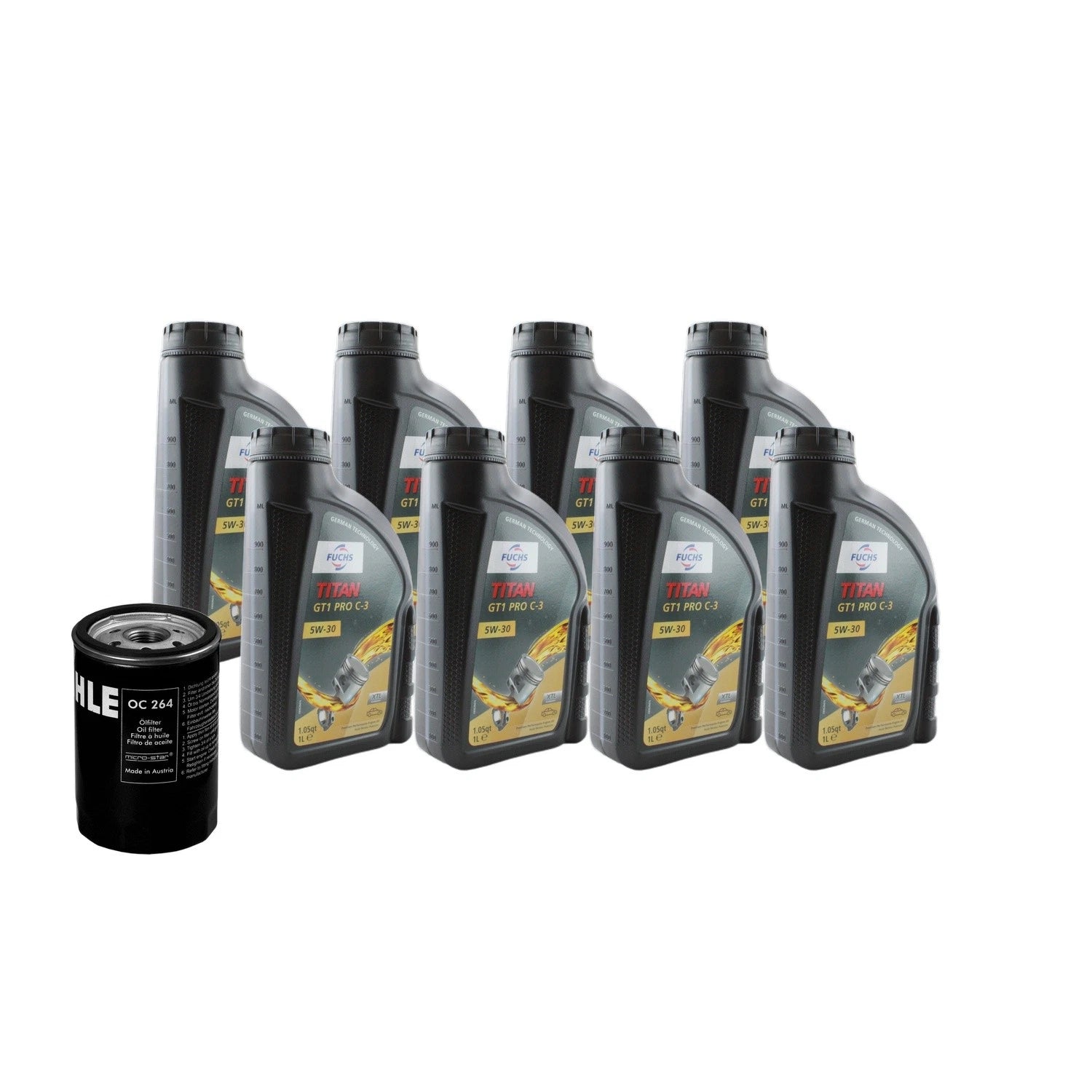 Engine Oil Change Kit for Audi RS6 4.2 V8 BCY (2008–2010) - 8L Fuchs TITAN GT1 PRO C-3 5W-30