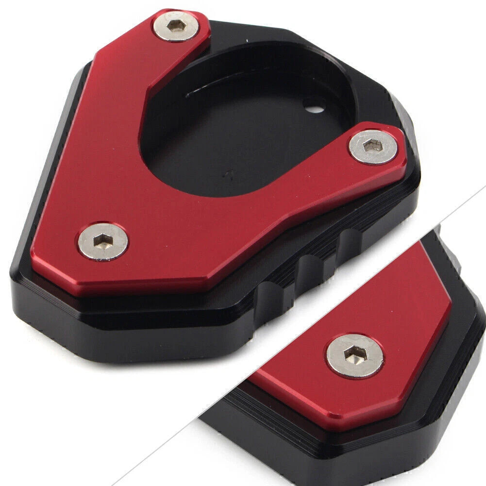 CNC Red Foot Stand Side Extension Plate for Kawasaki Ninja 400 (2018–2023)