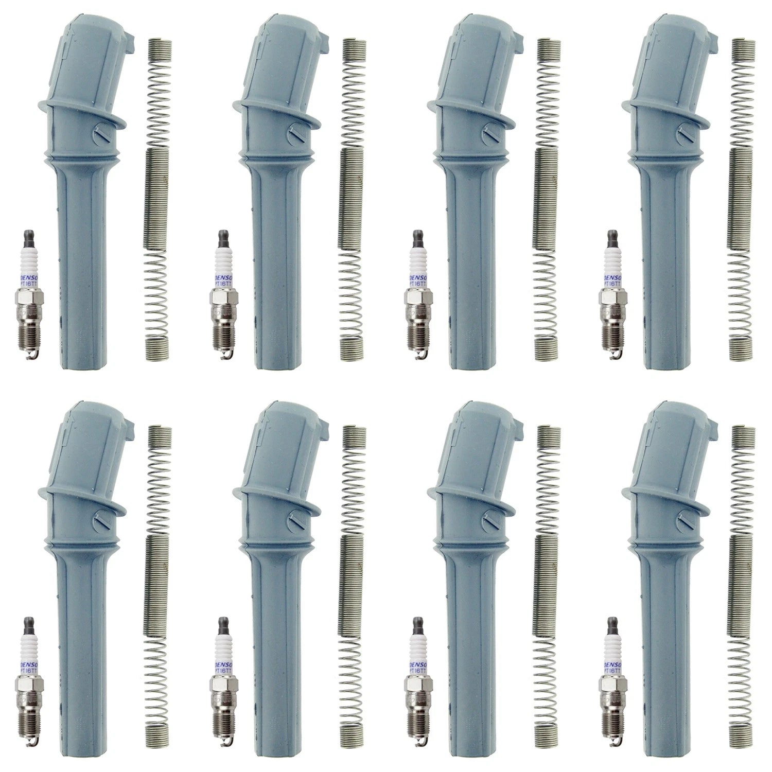 Set of 8 Denso Platinum TT Spark Plugs & NGK Coil Boots for Explorer F-150 V8
