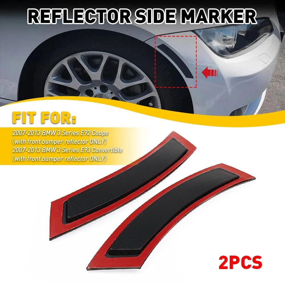 2X Front Bumper Reflector Side Smoke Marker for BMW 328i/xi 335i E93 (2007–2013)