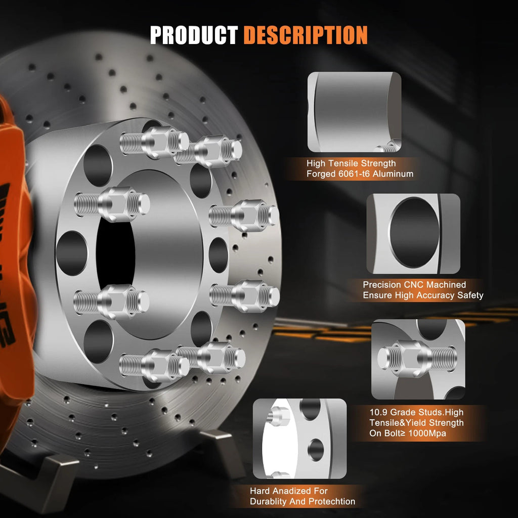 4X 3" Wheel Spacers 8x170 14x1.5 for Ford F-250 F-350 Super Duty (1999–2023)