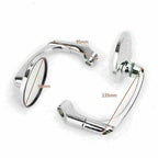 1 Pair Retro L-Bar Round Mirrors for Cafe Racer Bobber Motorcycle (M8 M10)