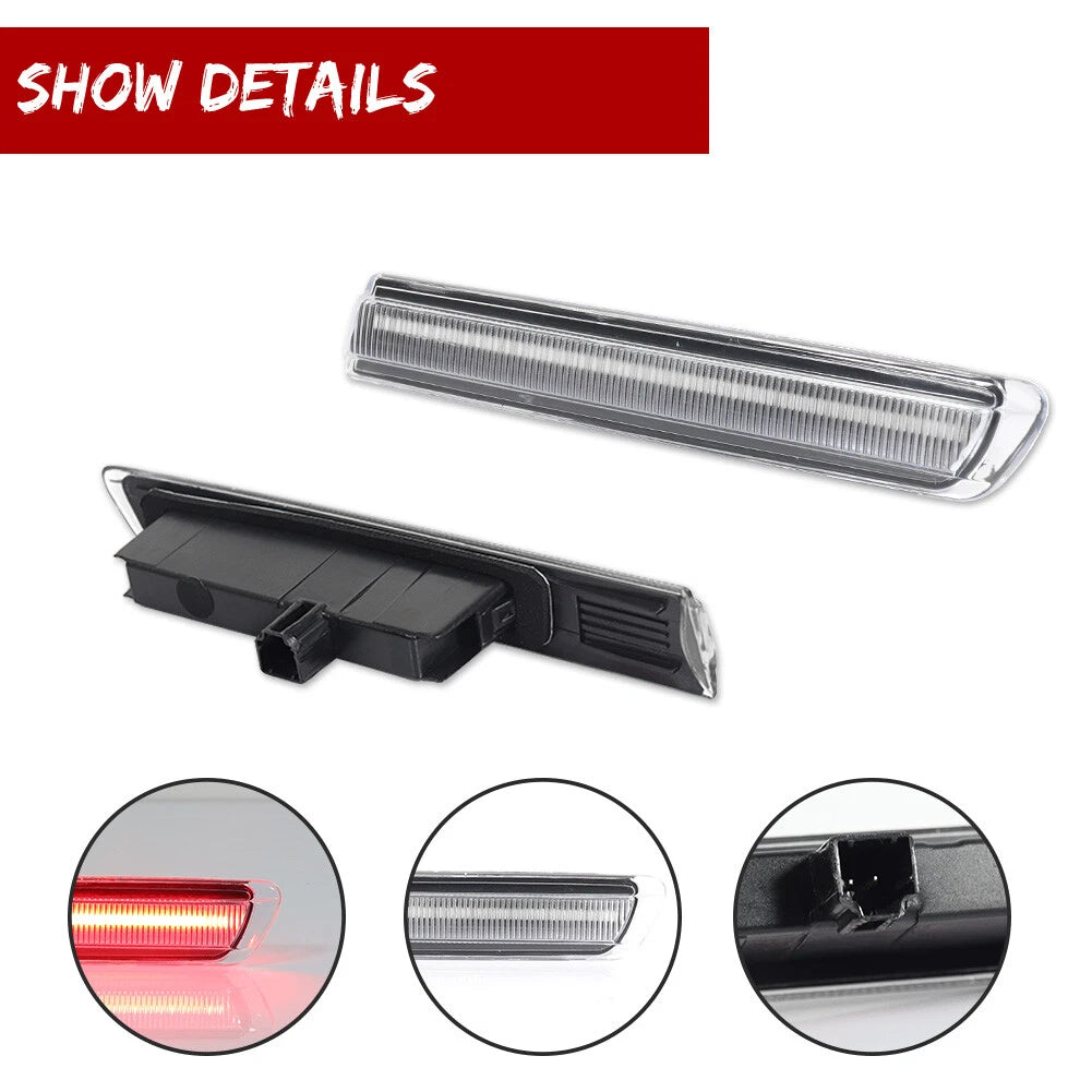 Set of 2 Clear LED Rear Side Marker Parking Lights for Acura TL (2004–2008)