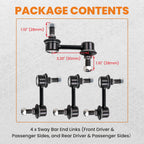 Set of 4 Sway Bar End Links for Chevrolet Corvette Base Convertible (1998–2013)