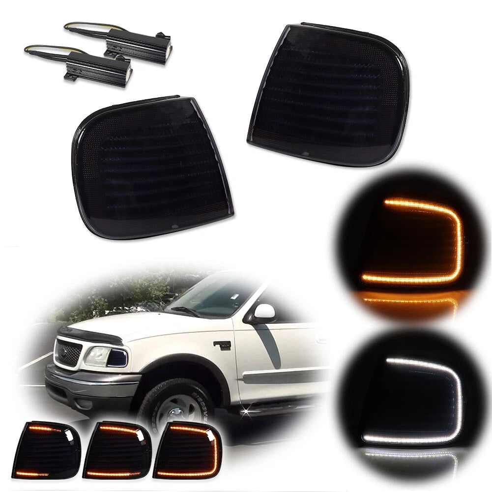 Smoke LED Front Corner Turn Signal Lights for Ford F150 Expedition (1999–2003)