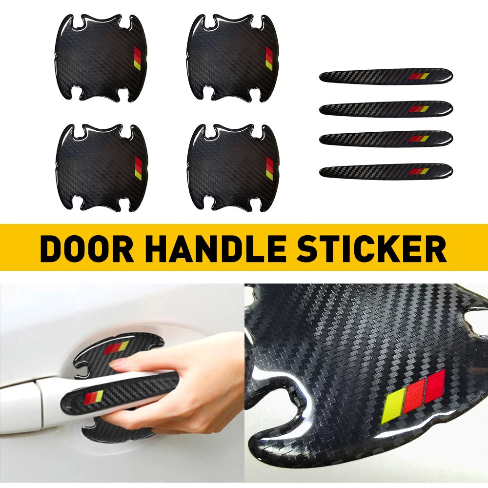 Carbon Fiber Door Cup Handle Sill Scuff Cover for RAV4 (2019–2023)