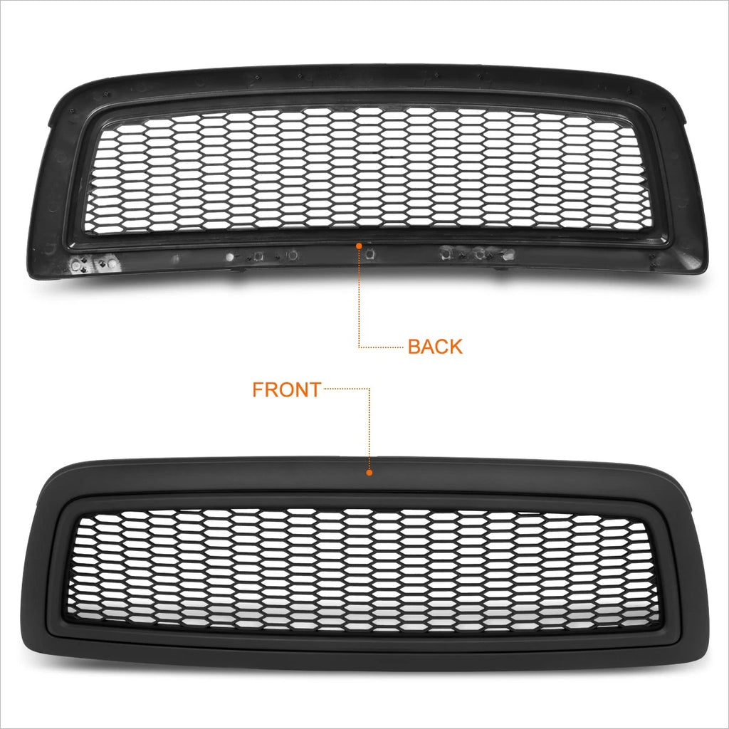 Honeycomb Mesh ABS Front Bumper Grille Cover for Dodge Ram 1500 (2009–2012)