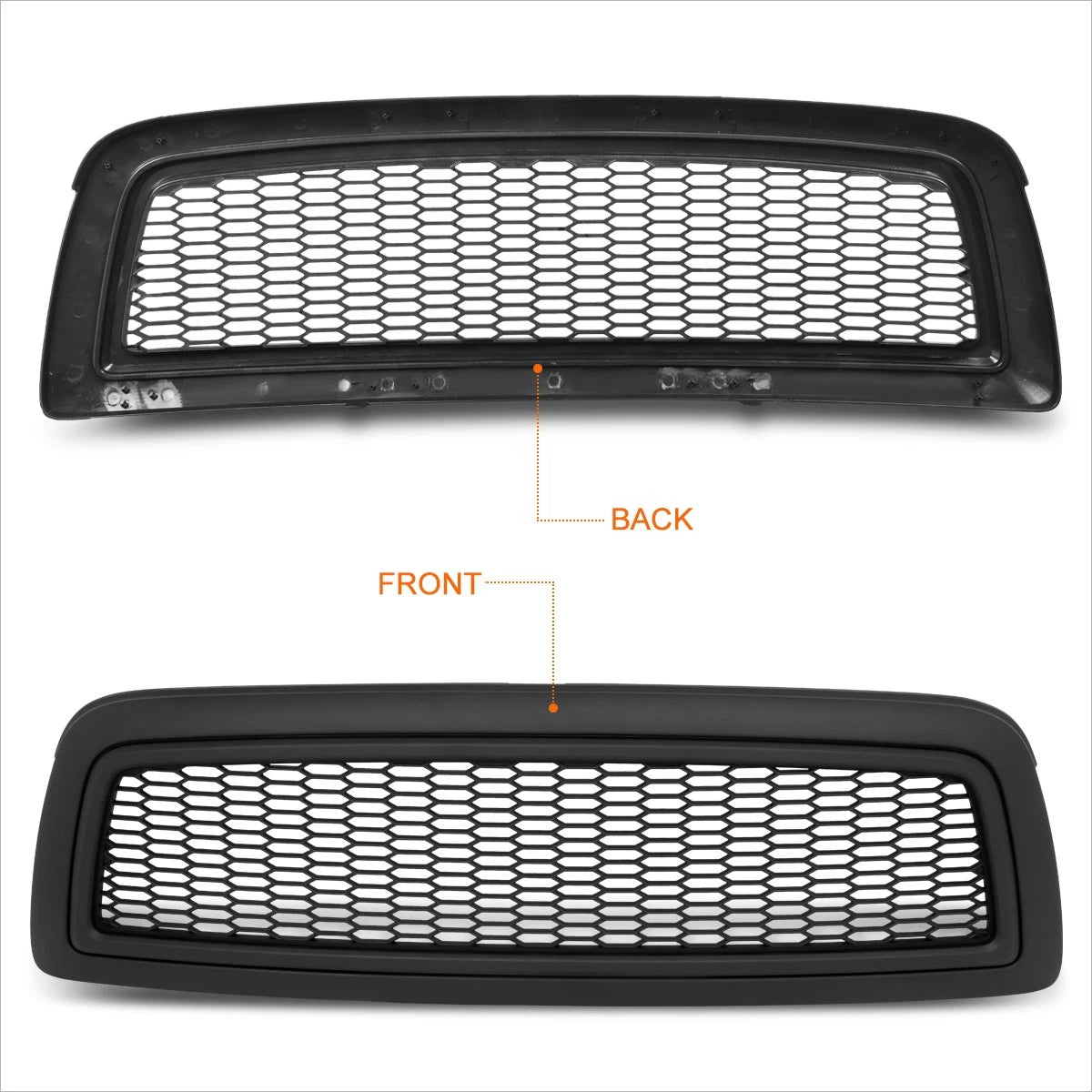 Honeycomb Mesh ABS Front Bumper Grille Cover for Dodge Ram 1500 (2009–2012)