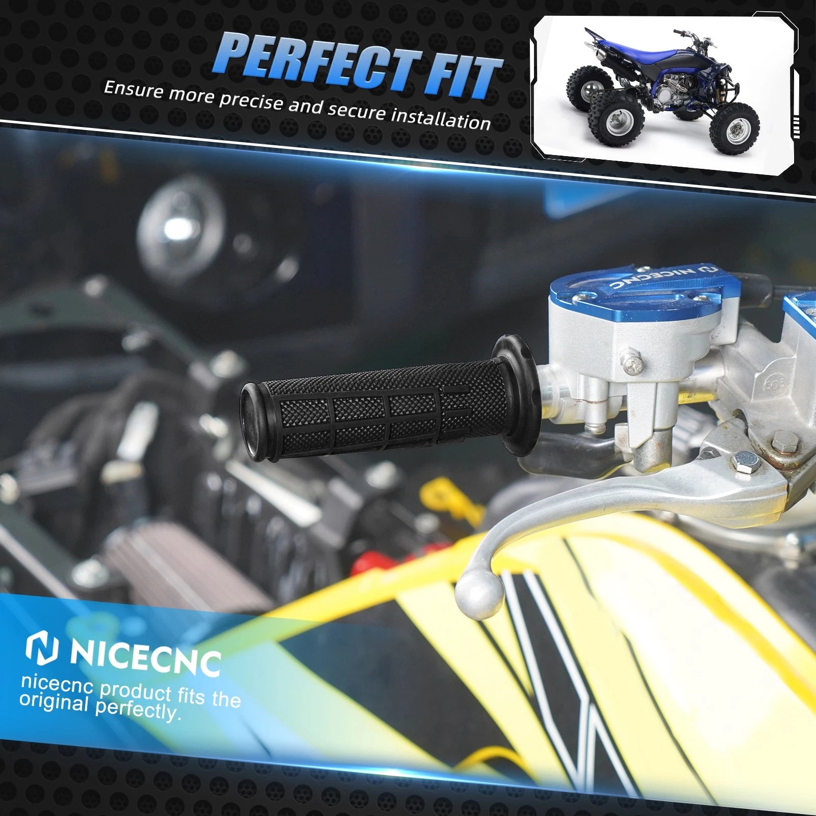 7/8" Handlebar Throttle Cover Grips for Kawasaki Brute Force KVF750 (2005–2024)