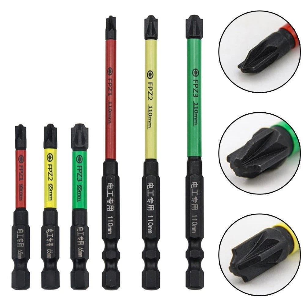 Magnetic Slotted Cross Screwdriver Bit for Electrician FPZ1, FPZ2, FPZ3
