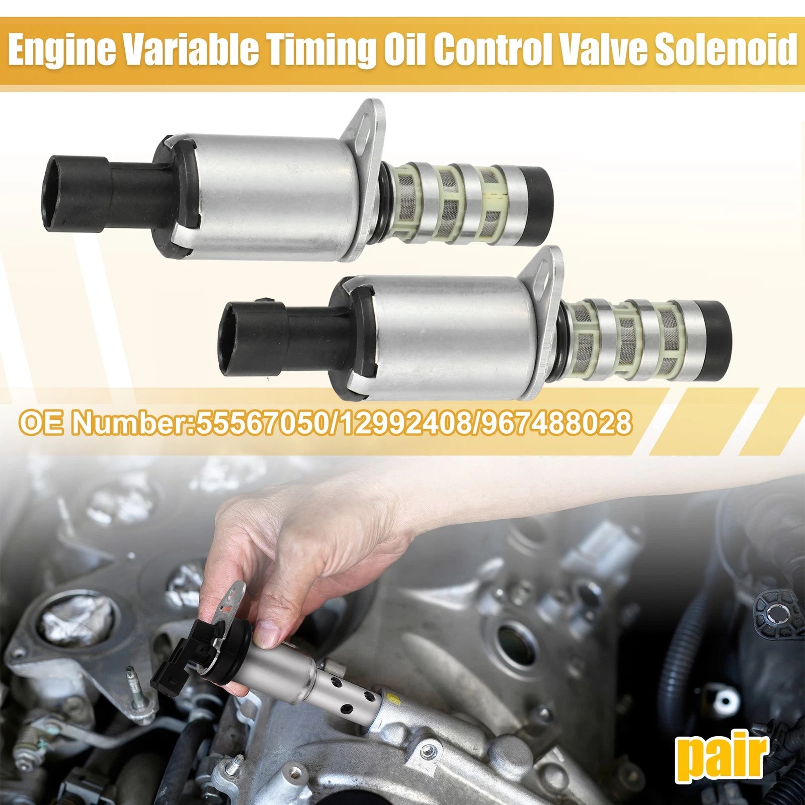 2pcs Variable Valve Timing Solenoid VVT for Chevrolet Trax (2013–2017) No. 55567050