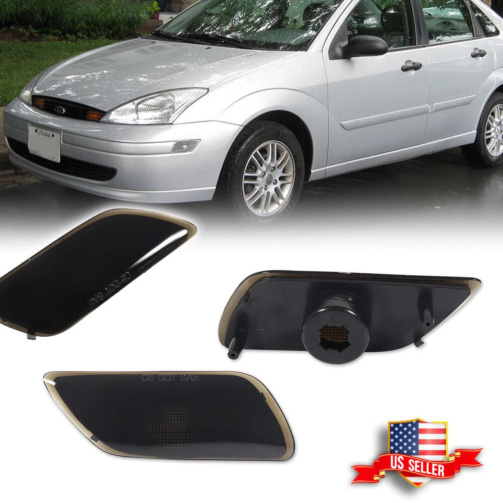 2X Smoked Lens Front Side Marker Lights for Ford Focus (2000–2004)
