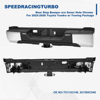 Chrome Rear Step Bumper for Toyota Tundra (2022–2026) w/ Towing Pkg