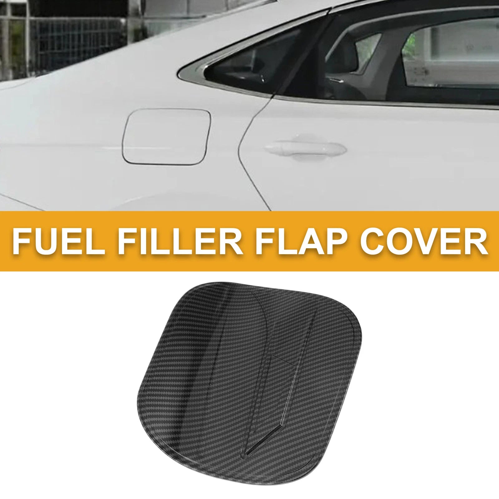 Fuel Tank Door Cap for Toyota CHR (2018–2025) Carbon Fiber Black