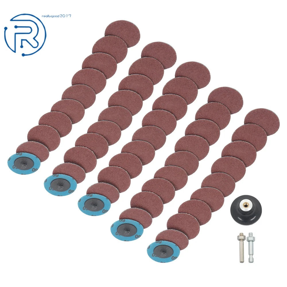 50PCS 2 Inch 60 Grit Aluminum Oxide Sanding Discs for Die Grinder