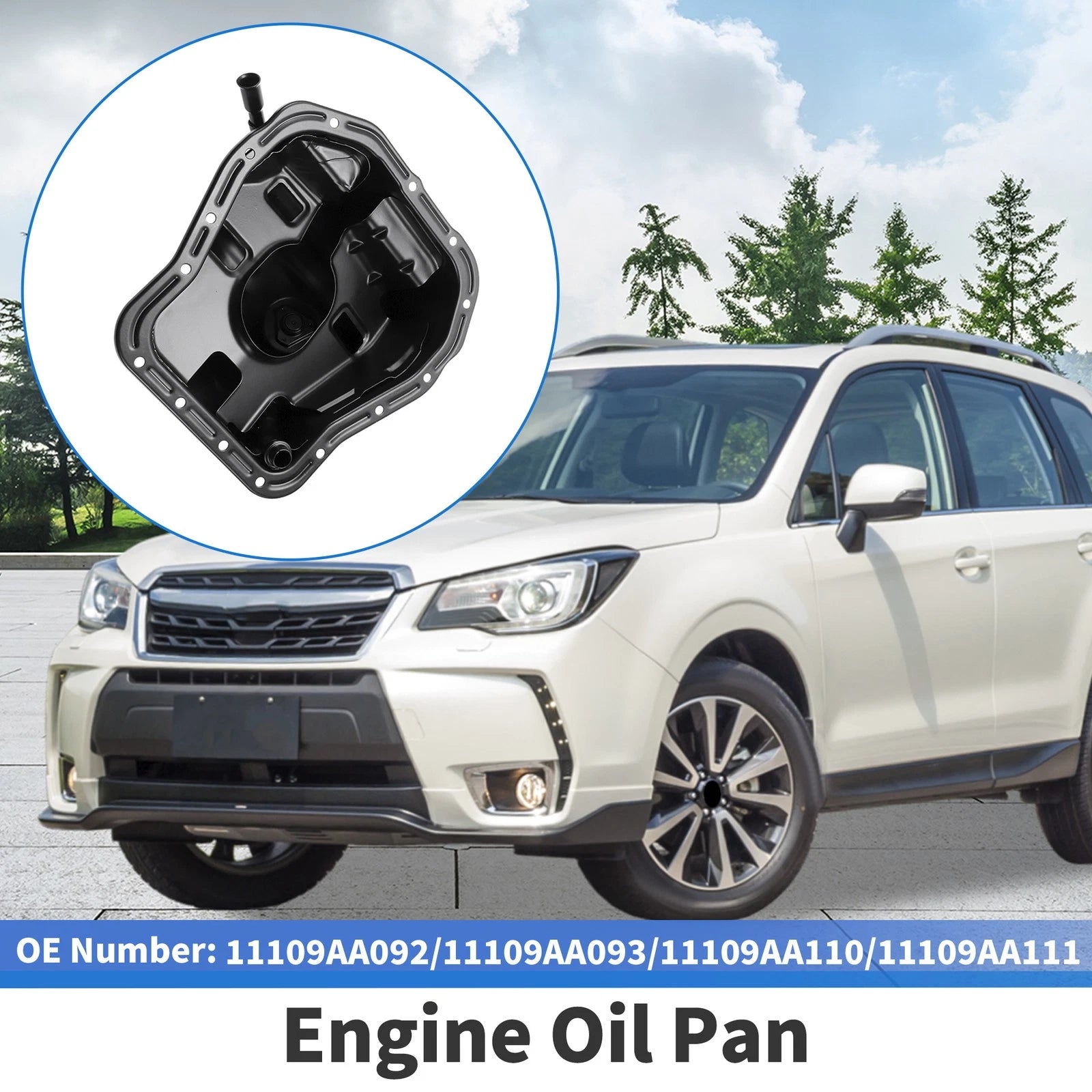 1 Pc Engine Oil Pan No. 11109AA093 for Subaru Forester (1999–2005) Iron Black
