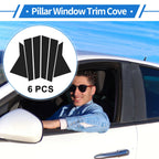 6 Pcs Door Pillar Window Trim for Hyundai Genesis G80 (2015–2022) Black
