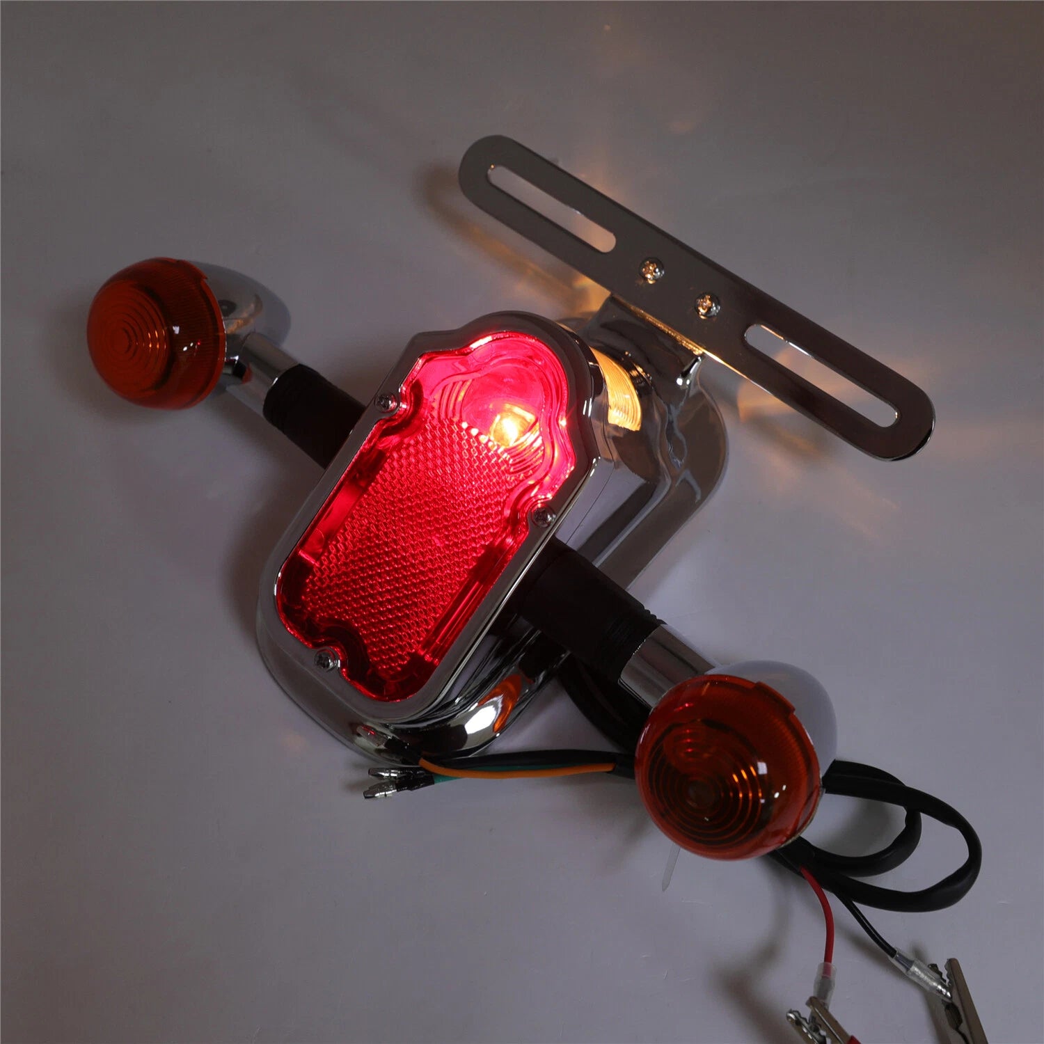 Chrome Tombstone Brake Tail Light Signal for Harley Big Twin