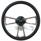 14 Inch Polished 5 Hole Steering Wheel with Black Horn Button for Jeep JL (2018–2024)