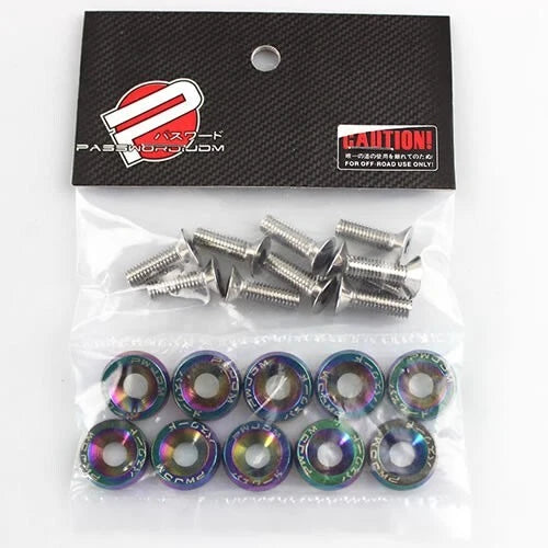 Set of 50 Chrome Aluminum Fender Bumper Washers for Engine Bay Dress Up