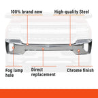 Front Bumper Face Bar for Chevy Silverado 1500 LD (2016–2019) Chrome