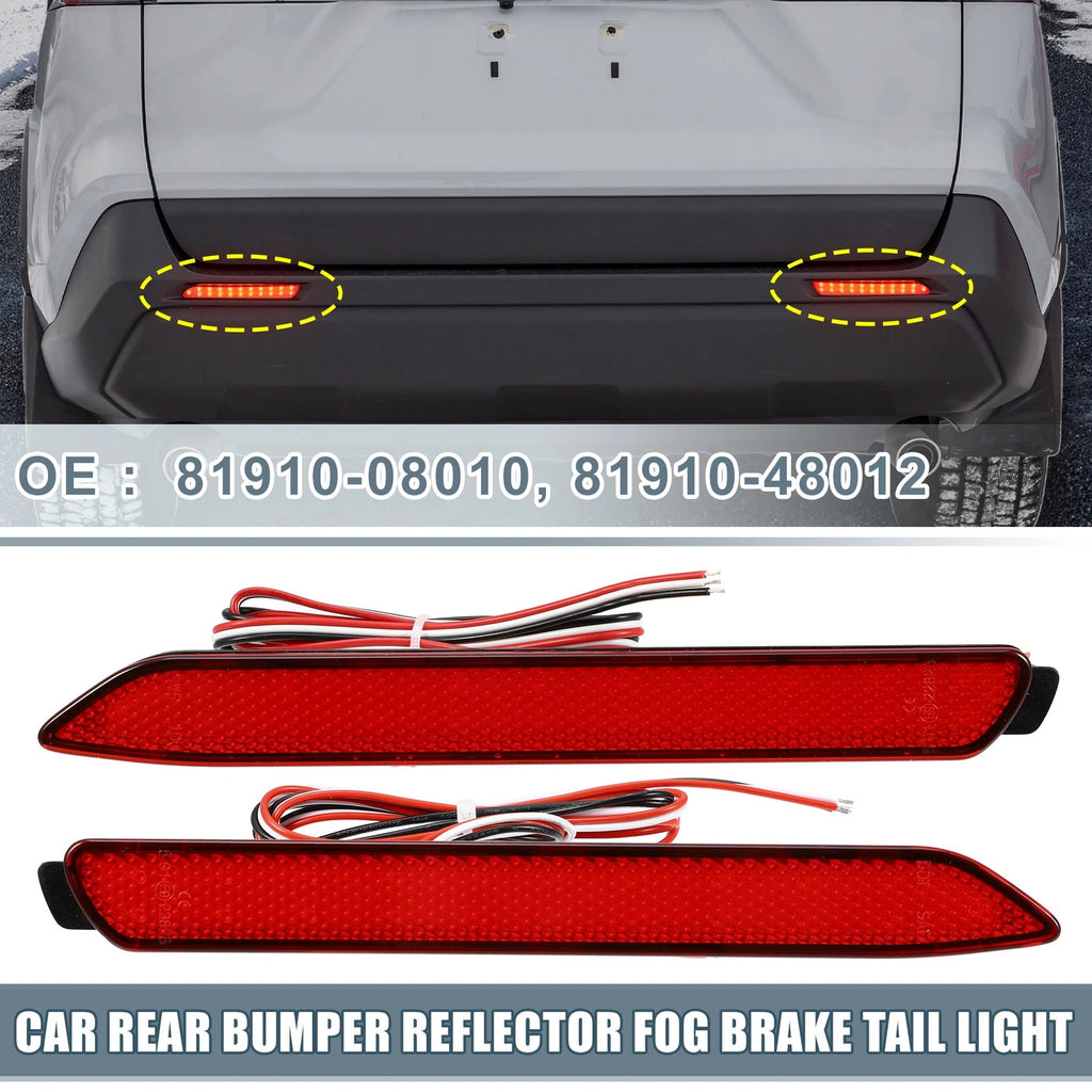 2X Rear Bumper Reflector LED Brake Tail Light 81920-08010 for Toyota RAV4 (2019)