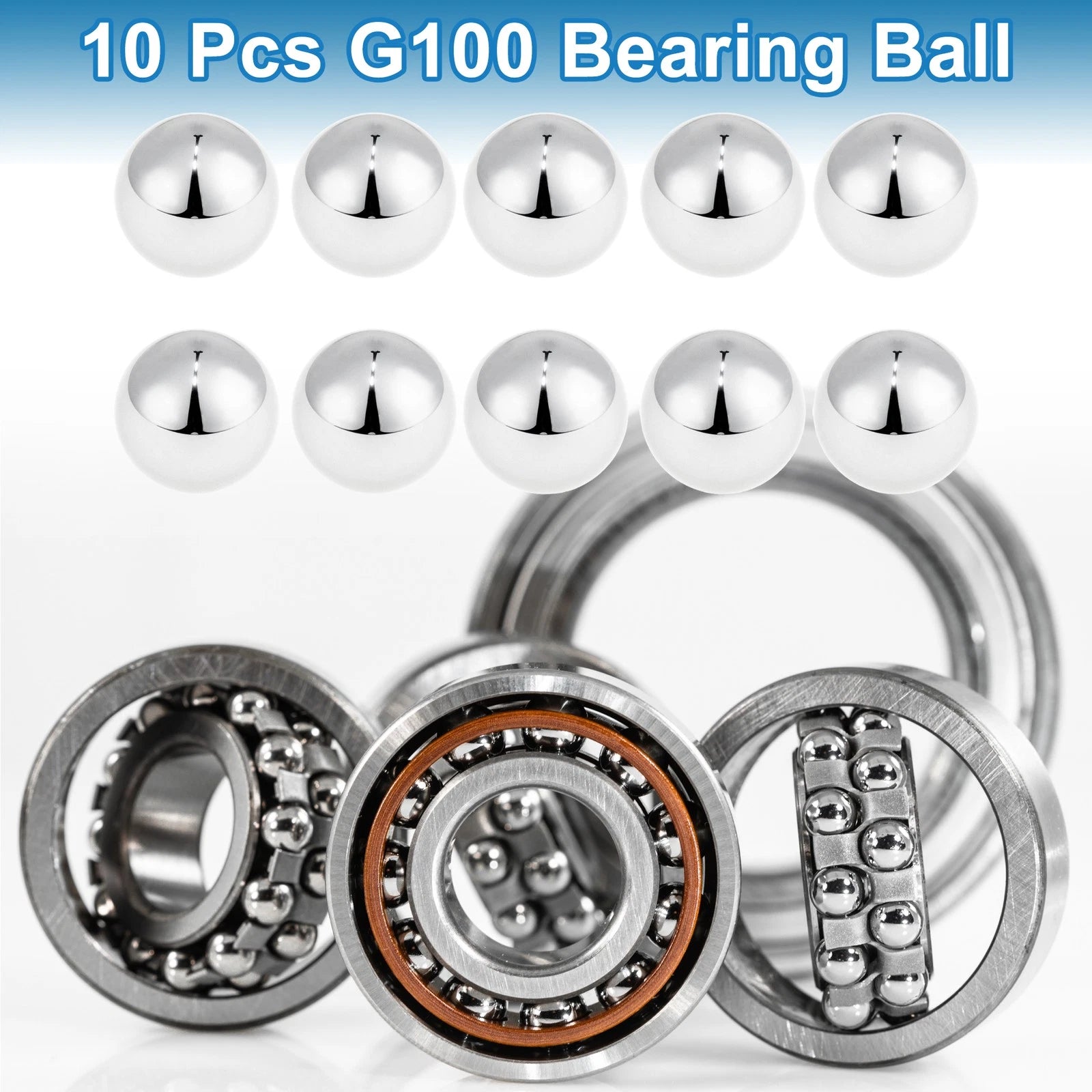 Set of 10 Precision G100 Steel Ball Bearings 18.25mm