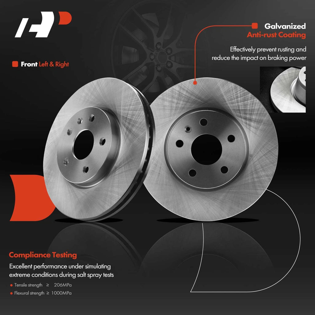 Set of 4 Front Disc Brake Rotors & Ceramic Pads for Chevy Equinox (2010–2017)