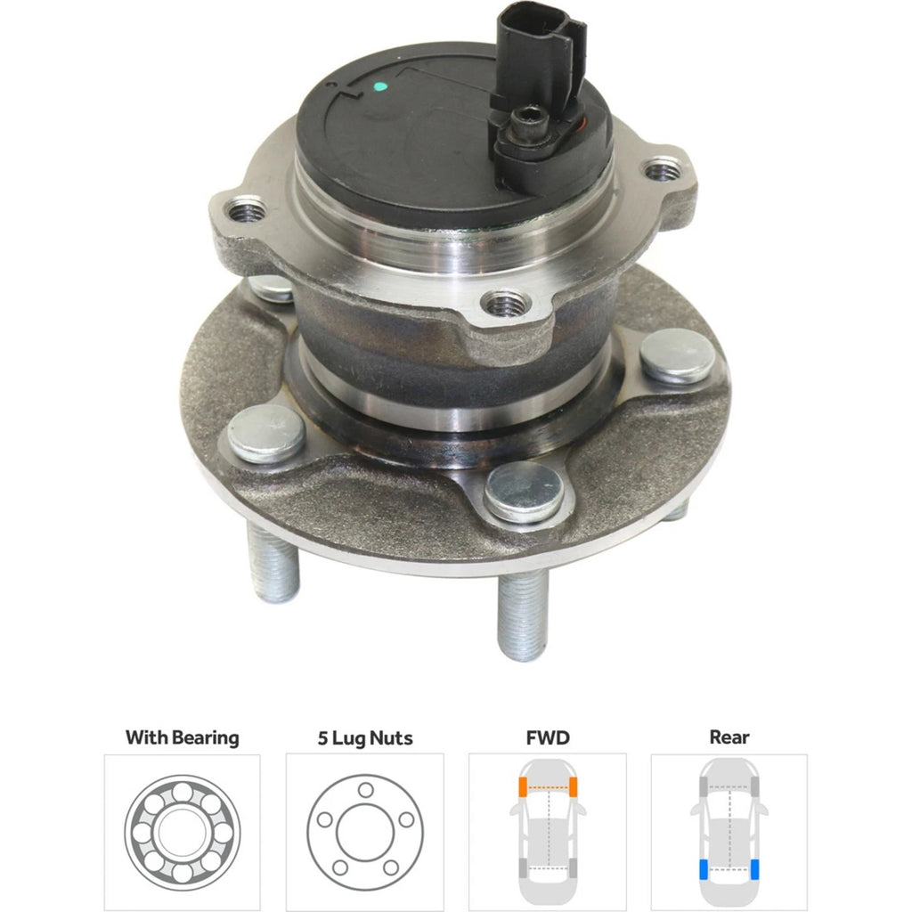 Set of 2 Wheel Hubs for Volvo C30 C70