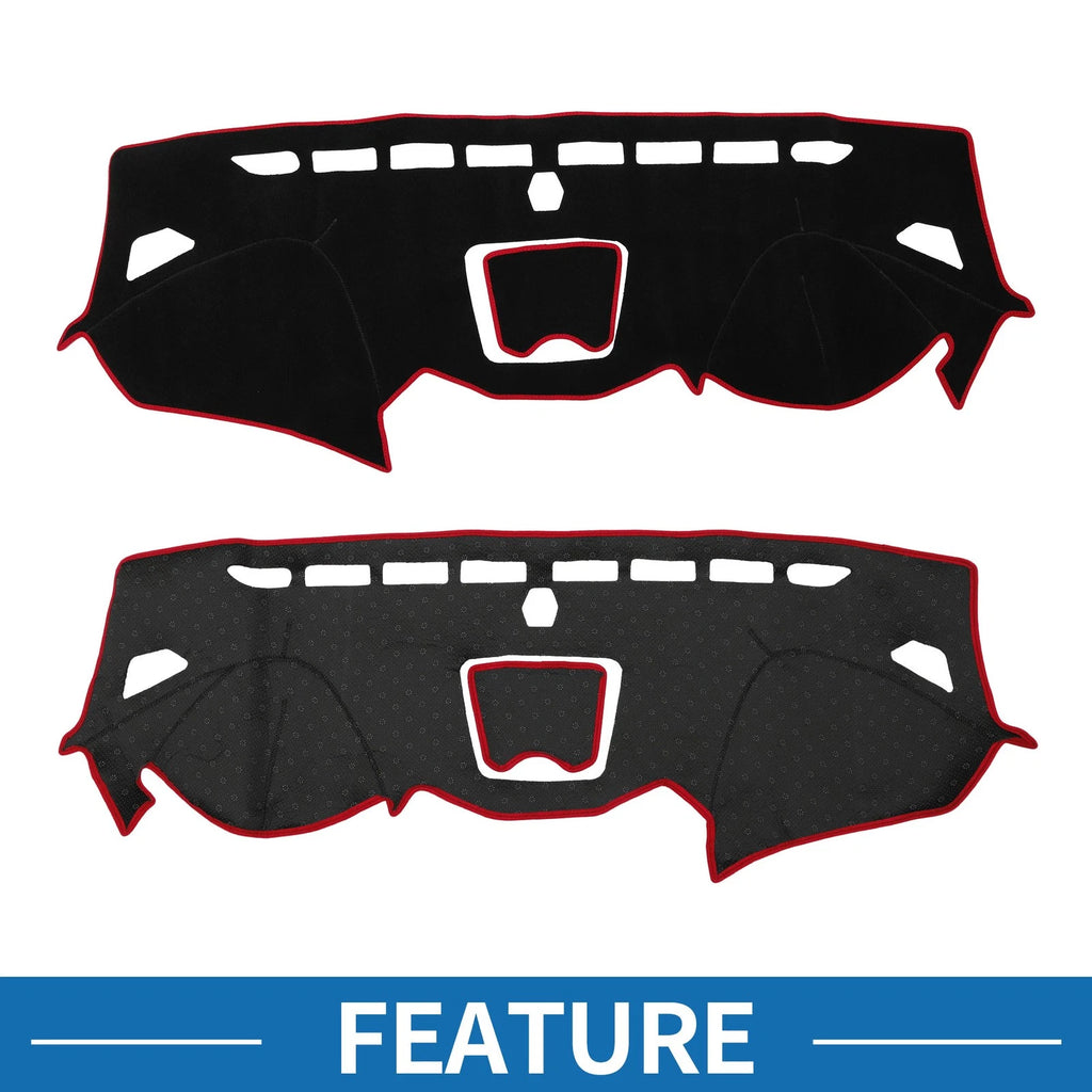 Dashboard Cover Mat for Hyundai Santa Fe Sport (2013–2018) Black Red