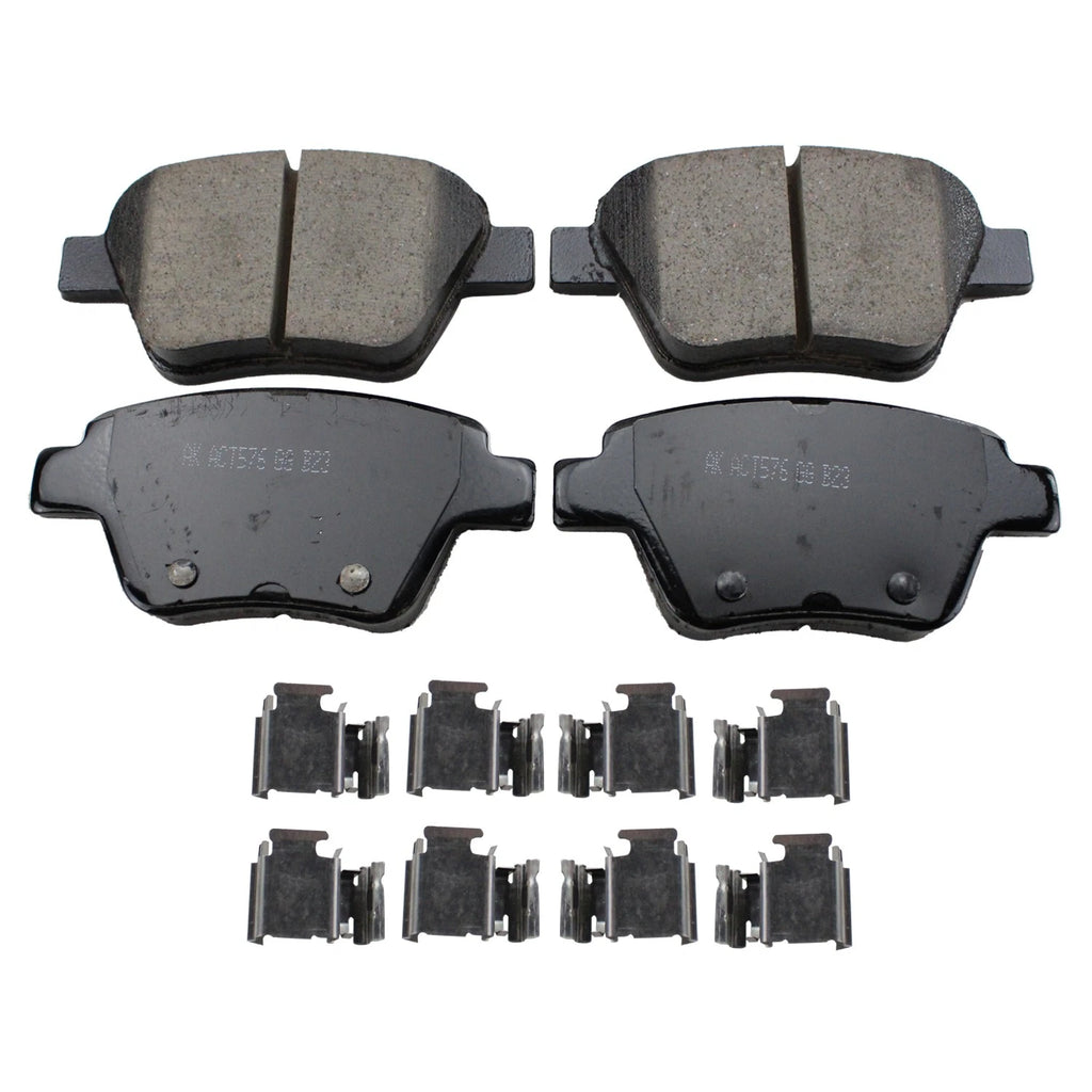 Set of 2 DuraGo Rear Rotors & Akebono EURO Ceramic Pads for Golf GTI, Jetta