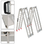 Set of 2 Aluminum Folding Loading Ramps for ATV UTV Truck Motorcycle Lawn Mower
