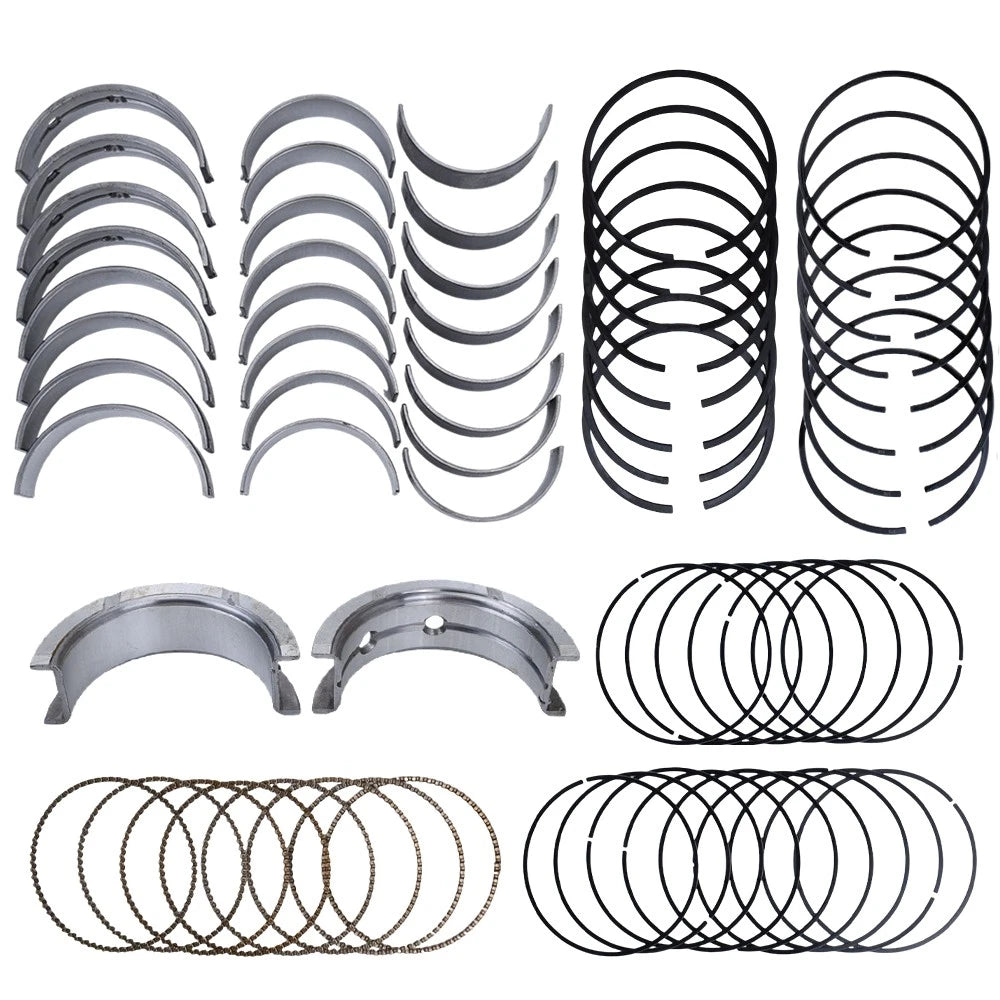 Main Rod Bearings + Piston Rings Kit for Chevy GM LS V8 4.8L 5.3L (1999–2013)