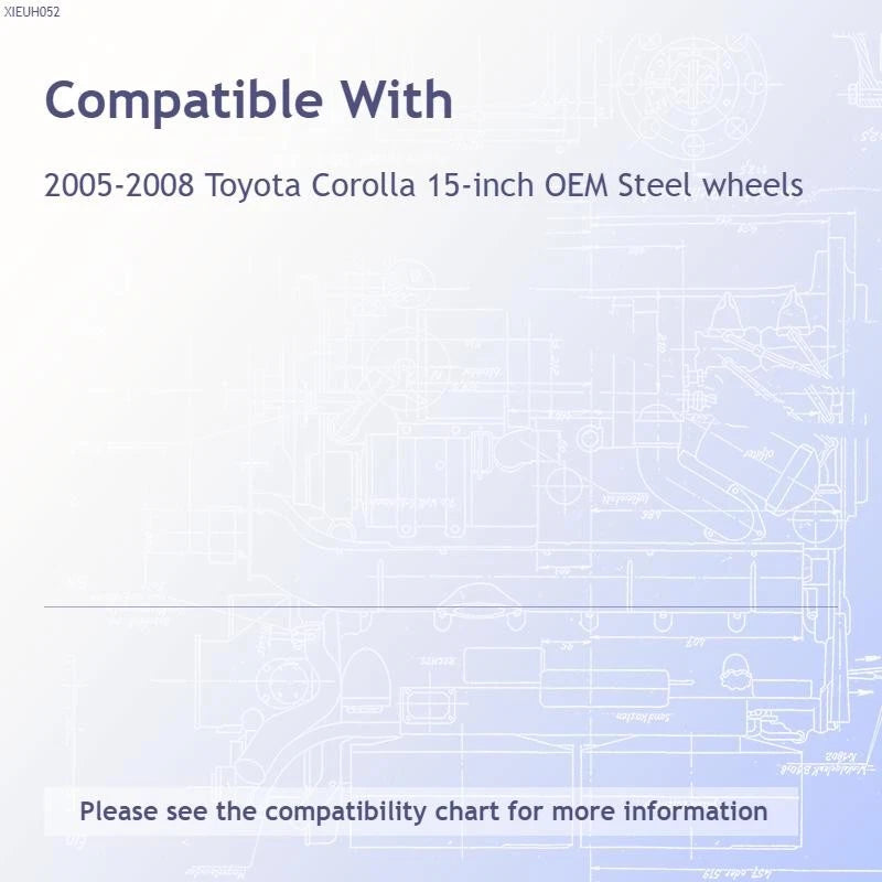 Wheel Cover Hubcaps Push On Silver for Toyota Corolla (2005–2008)