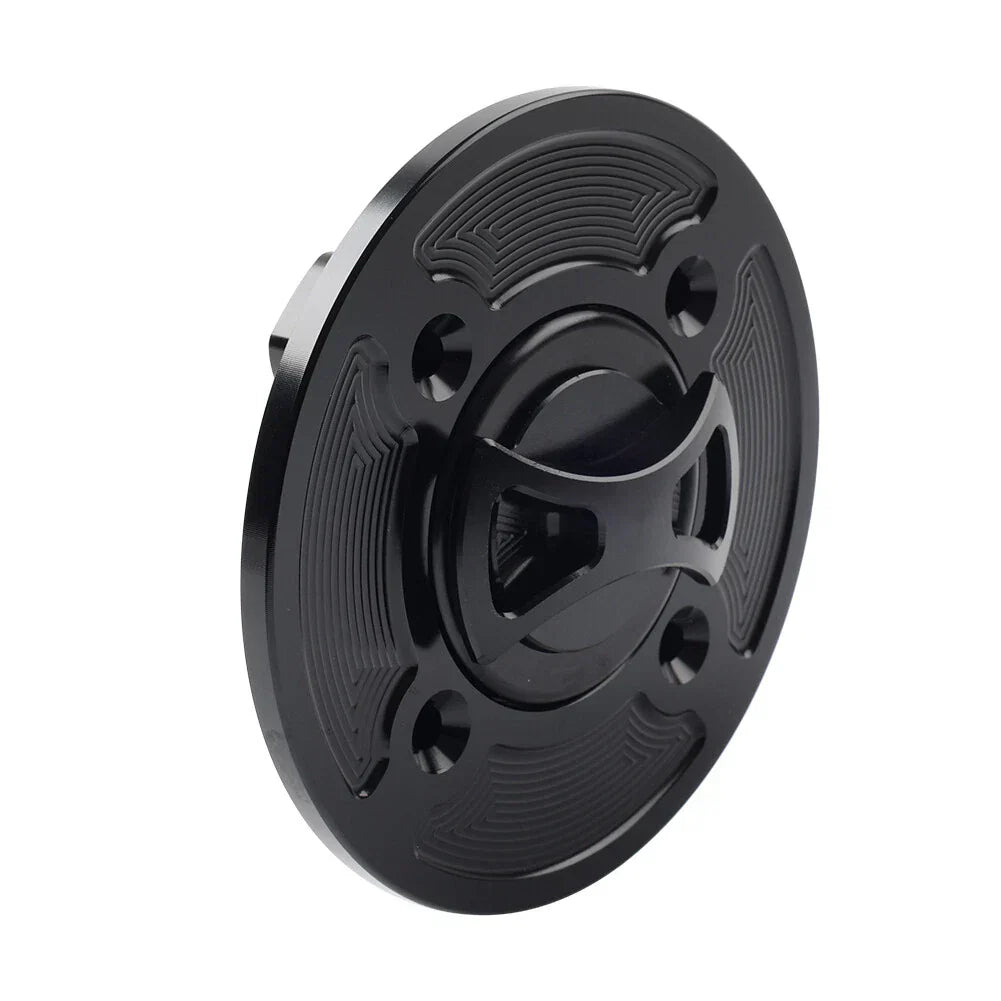 CNC Black 4-Hole Gas Fuel Tank Cap Cover for DUCATI Panigale V4/S/R (2018-2021)